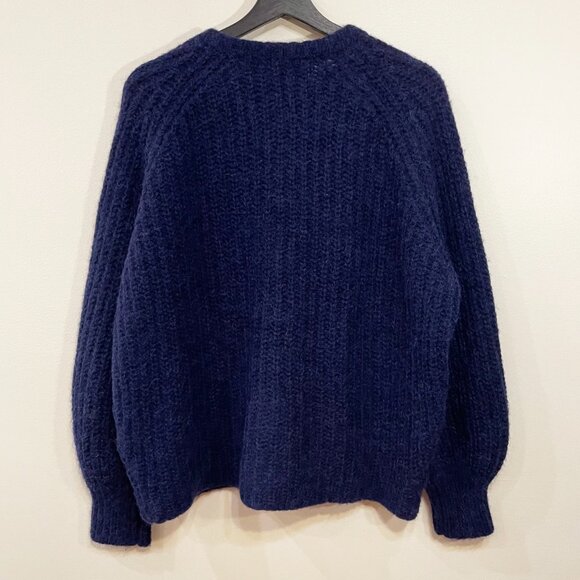 EUC Sezane Basile Mohair Wool Blend Oversized Cardigan Navy Blue Medium - Picture 3 of 7